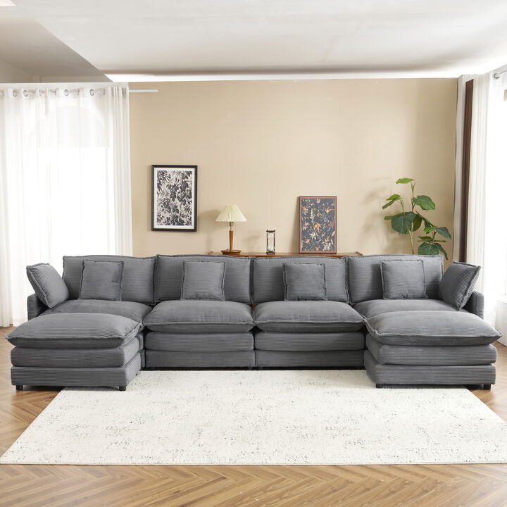 Merax Modern Corduroy Modular Sofa Couch for Living Room