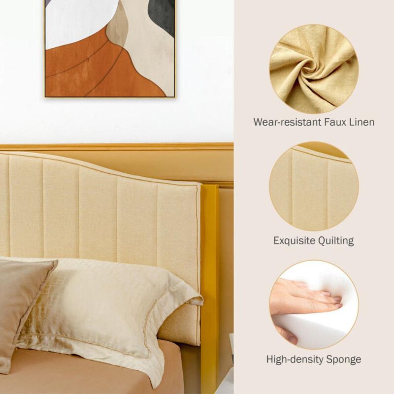 Hivvago Upholstered Bed Frame with Quilted Headboard