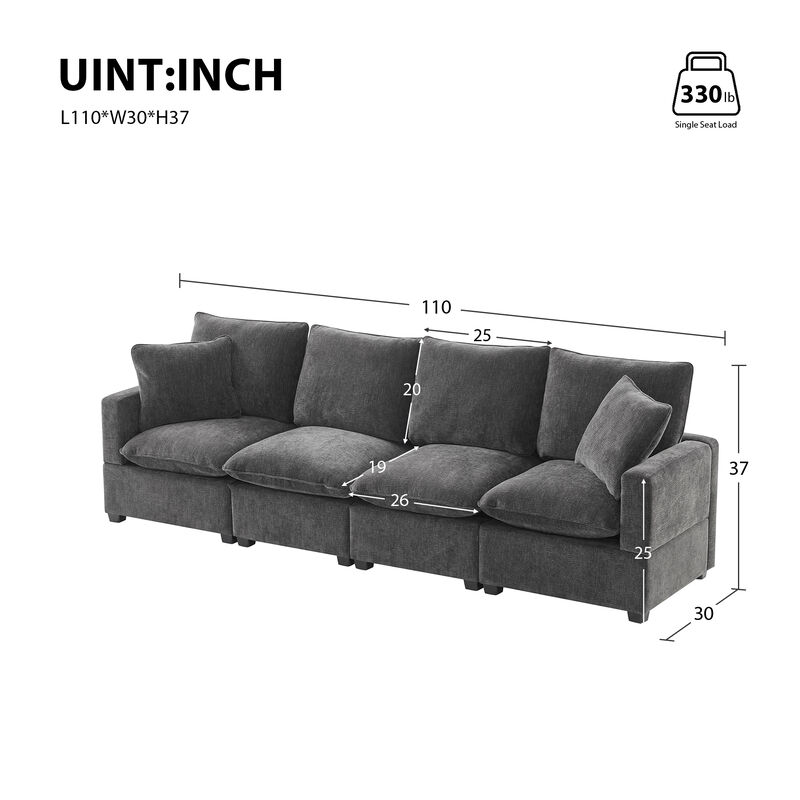 Merax 4-Seat Chenille Sectional Sofa Couch