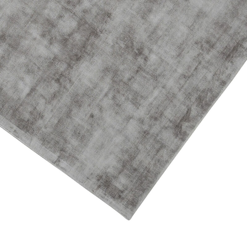 Arlo 5 x 8 Area Rug, Dove Gray Soft Viscose, Handcrafted, Non Reversible  - Benzara