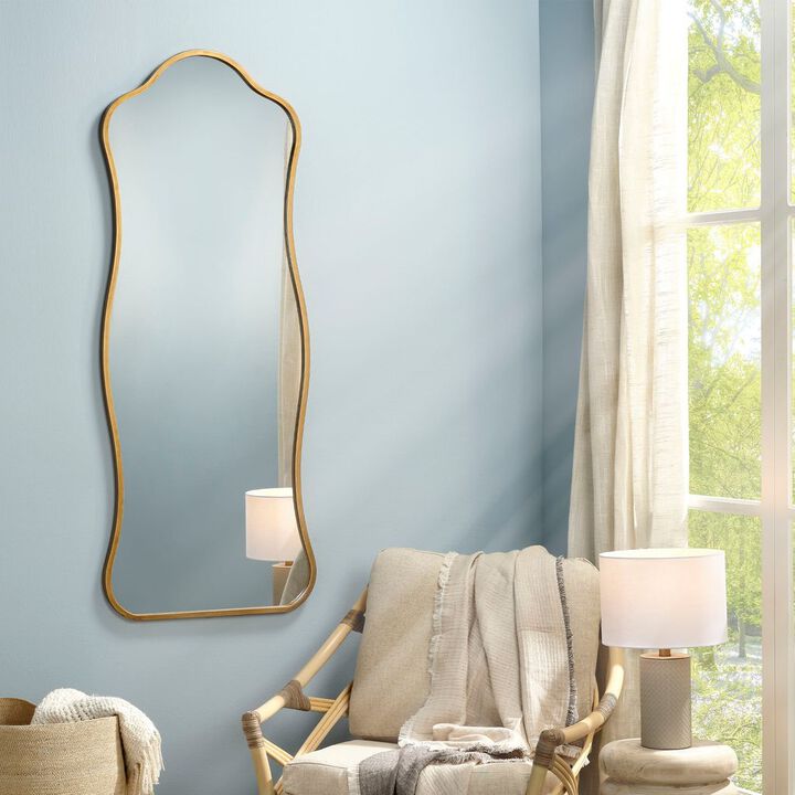 Aurora Floor Mirror-Brass