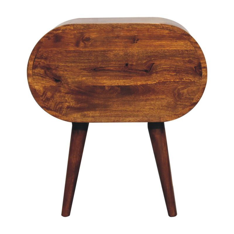 Artisan Furniture Solid Wood Large Chestnut Circular Bedside