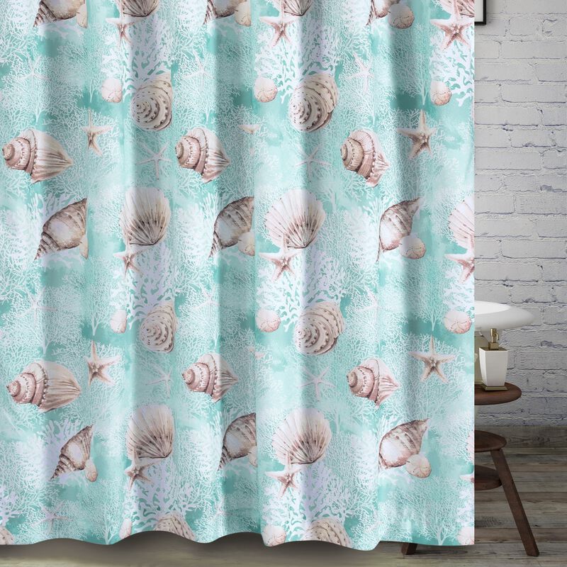 Barefoot Bungalow Bath Shower Curtain Ocean -Turquoise 72x72