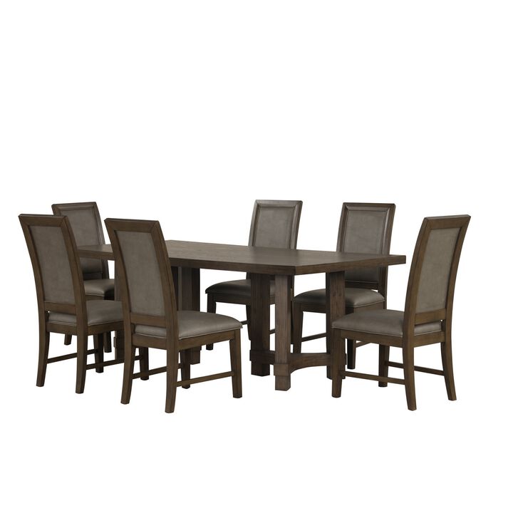 Cora 26 Inch Dining Chair Set of 2, Sleigh Back, Dark Gray Polyester Fabric - Benzara