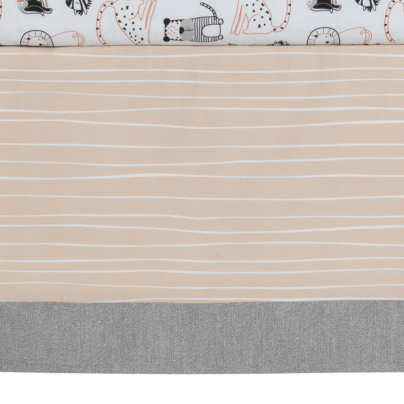 Lambs & Ivy Patchwork Jungle Animals 4-Piece Nursery Baby Crib Bedding Set