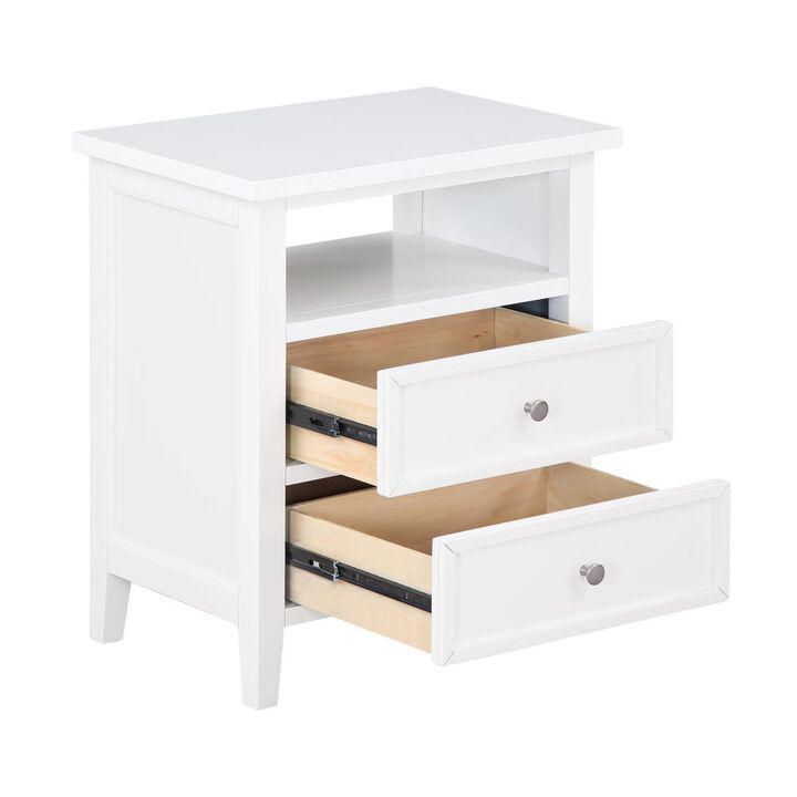 Comfort Pointe Walker White 2 Drawer Nightstand