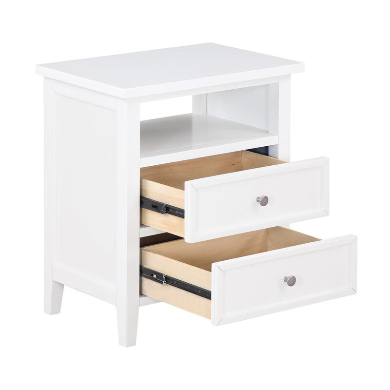 Comfort Pointe Walker White 2 Drawer Nightstand
