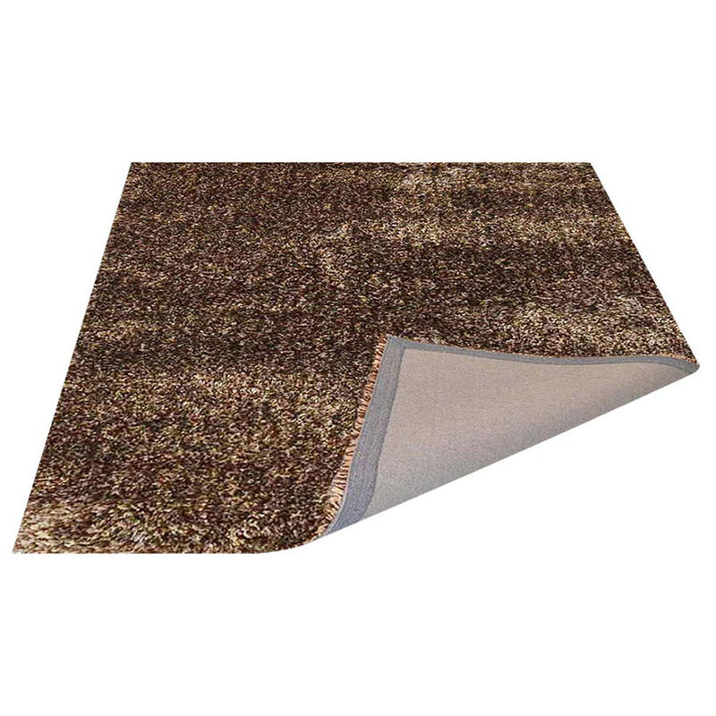 RUGSOTIC CARPETS HAND TUFTED SHAG POLYESTER ECO-FRIENDLY AREA RUGS  - 6'x6', Square, Beige Brown, Solid Plain Design, High Pile Thick Handmade Anti Skid Area Rugs for Living Room, Bed Room K00105