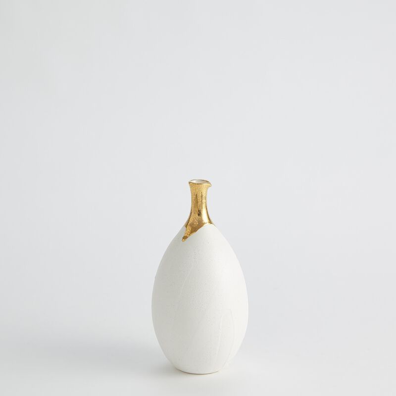 Small Dipped Golden Crackle Vase