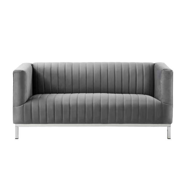 Inspired Home Jay Velvet Loveseat