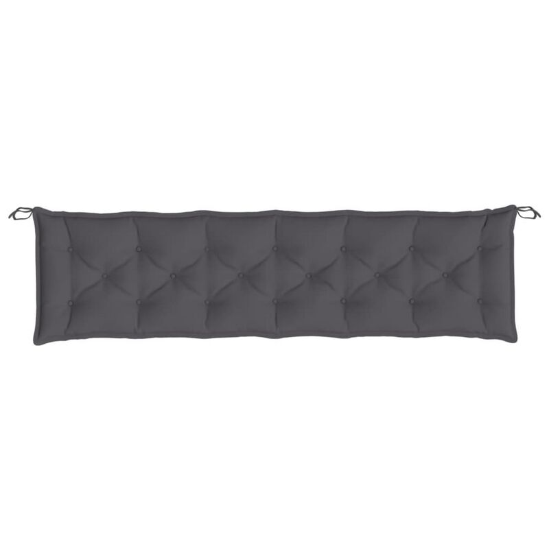 Andy Outdoor Cushion for Bench, 79 Inch, Dark Gray Oxford Fabric - Benzara