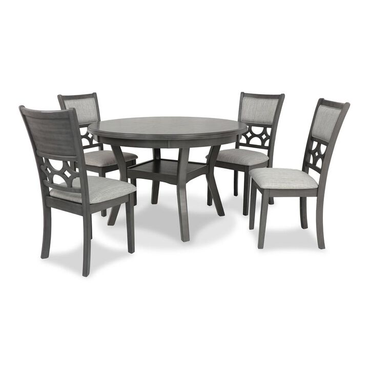 New Classic Furniture Furniture Mitchell 5-Piece Transitional Wood Dining Set in Gray