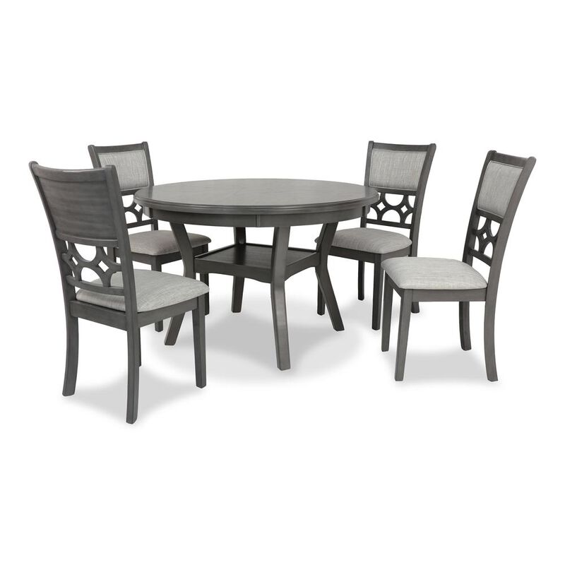 New Classic Furniture Furniture Mitchell 5-Piece Transitional Wood Dining Set in Gray