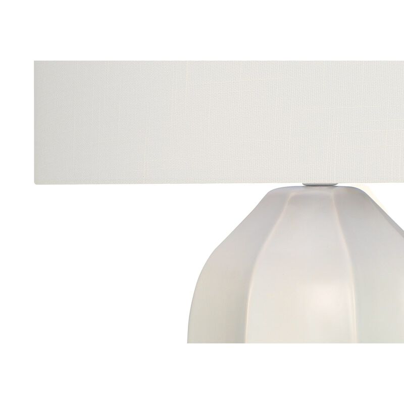 Monarch Specialties I 9731 - Lighting, 27"H, Table Lamp, Cream Ceramic, Ivory / Cream Shade, Modern