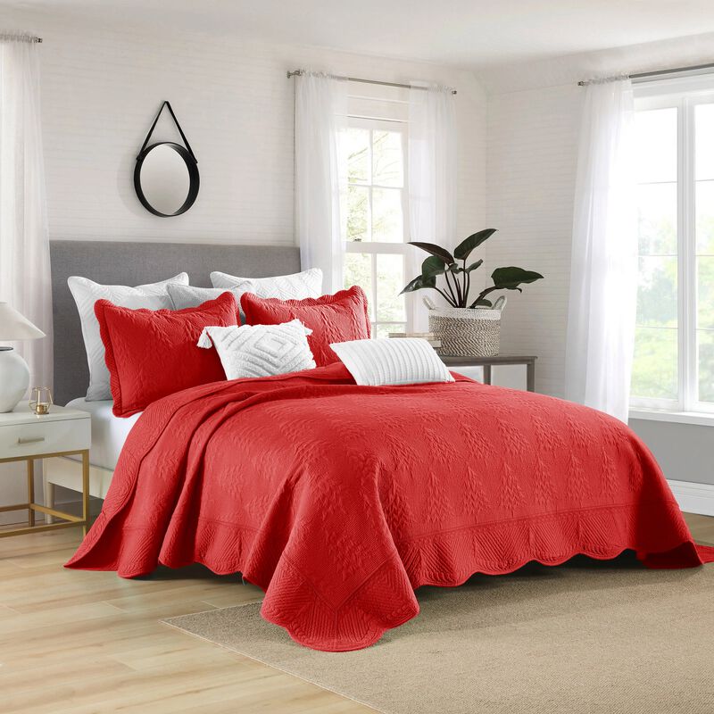 Marcielo 3 Piece 100% Cotton Christmas Tree Bedspread Set Coverlet Set Lightweight Quilt Set