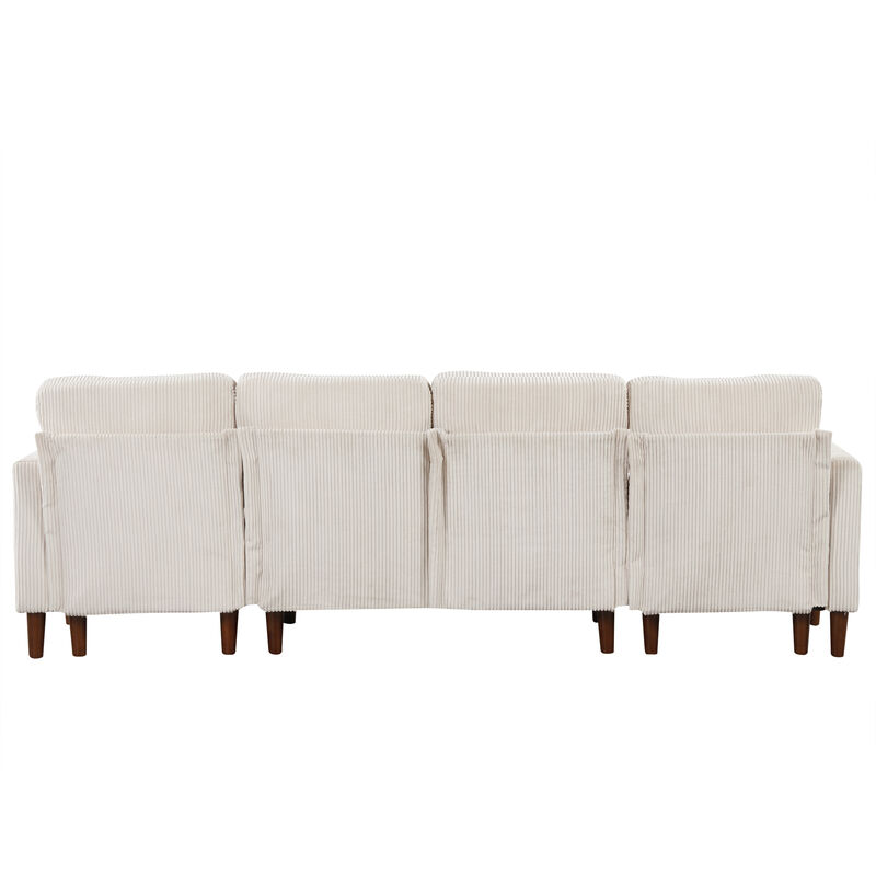 Merax Corduroy Fabric U-shaped Sofa Couch