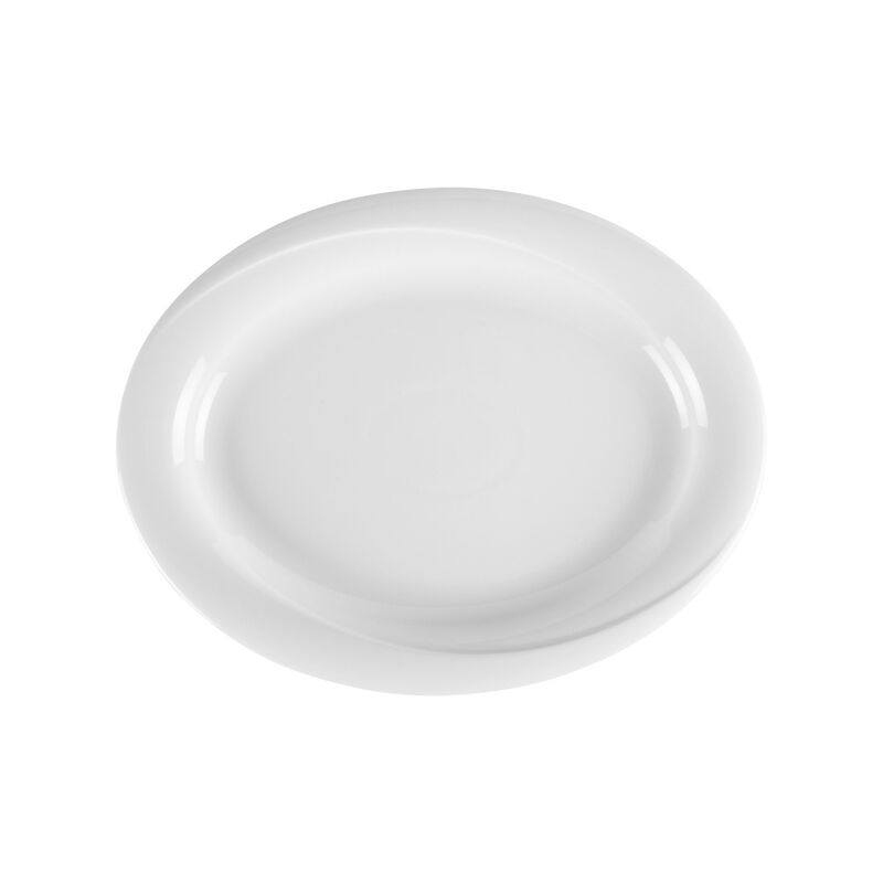 Porcelain X-tanbul 13.5" x 10.5" x h:1.25" Oval White Porcelain Platter