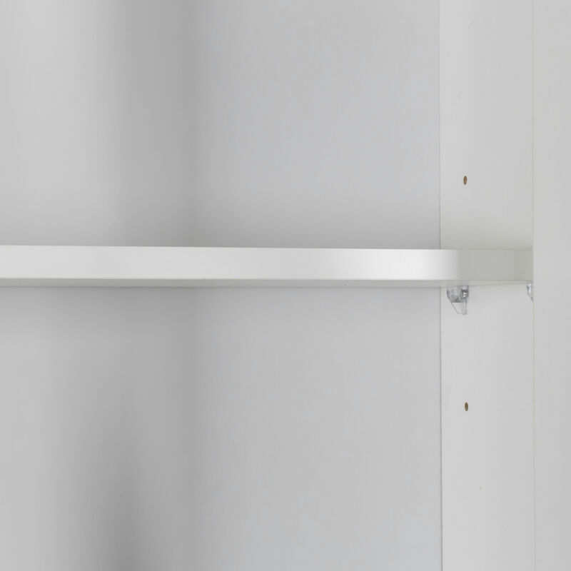 Kitchen Storage Cabinet with Glass Doors & Drawers