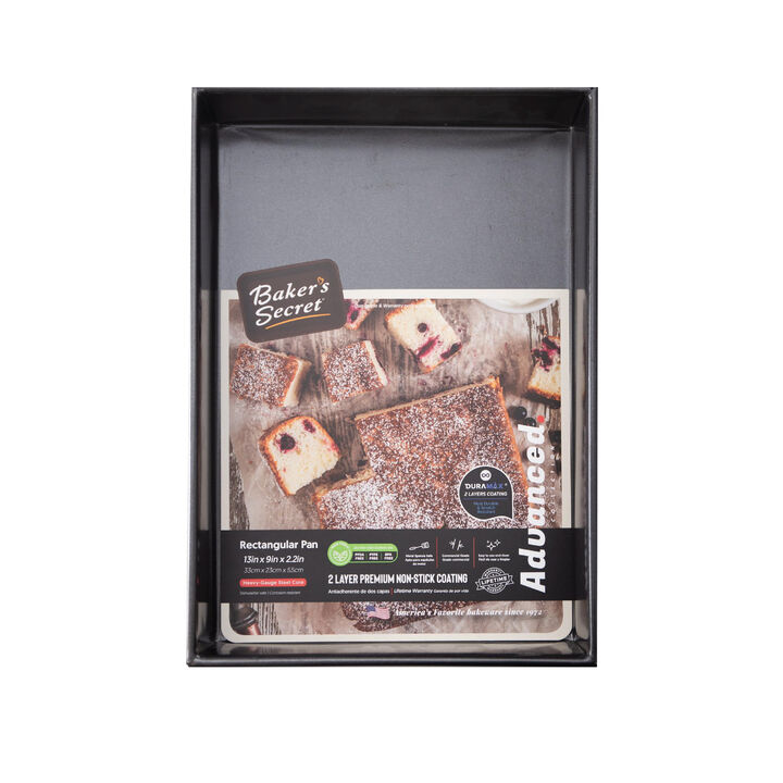 Baker's Secret Roaster Pan 13.6", Double Layer Non-stick Coating, Dark Gray Advanced Collection Carbon Steel