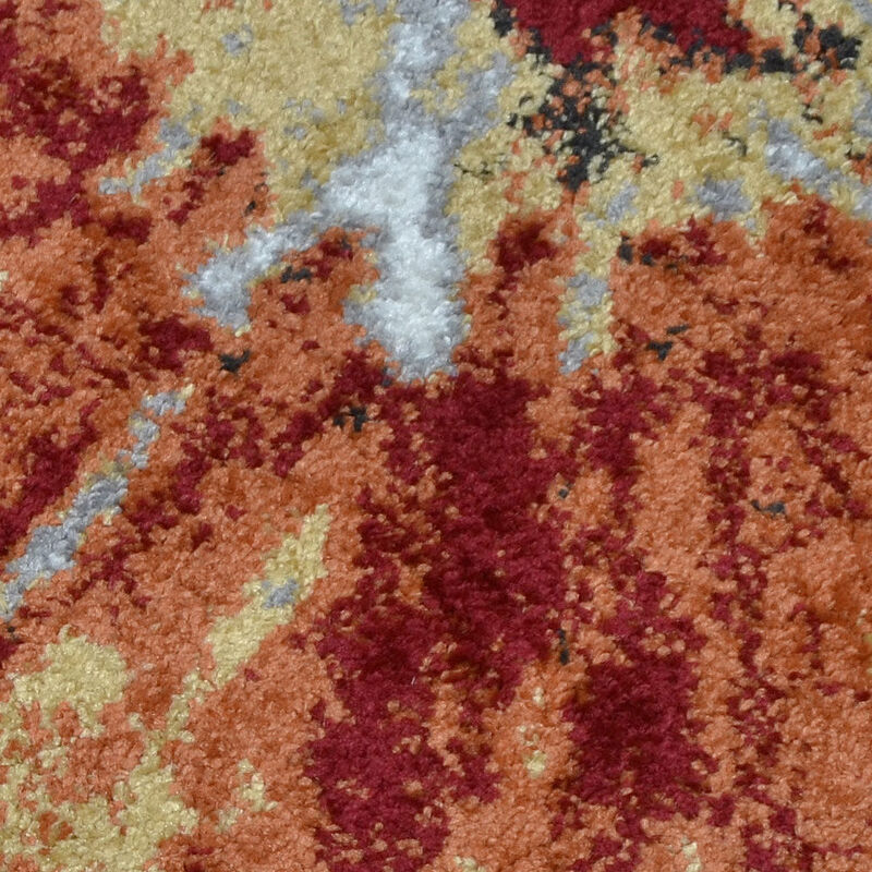 RUGSOTIC CARPETS MACHINE MADE HEATSET POLYPROPYLENE AREA RUGS  - 5'x8', Rectangle Shape, Beige Caramel Color, Floral Modern Design, Midium Pile Machine Made Area Rugs (M00030)