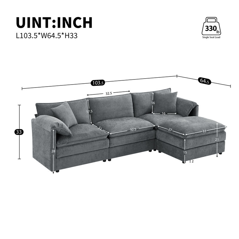 Merax Chenille Modular Sectional Sofa