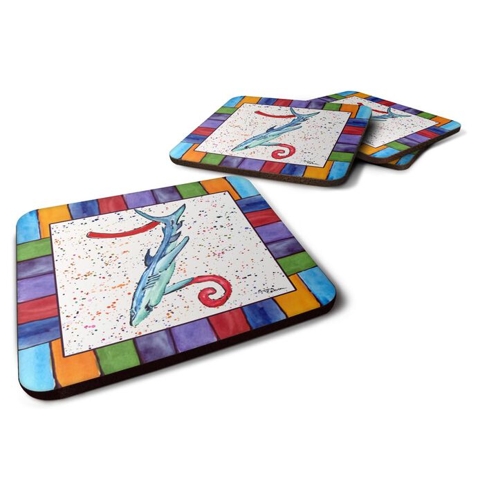 Caroline's Treasures 8449-ZFC Beach and Seafood Foam Coasters (Set of 4), 3.5 H x 3.5 W, Multicolor
