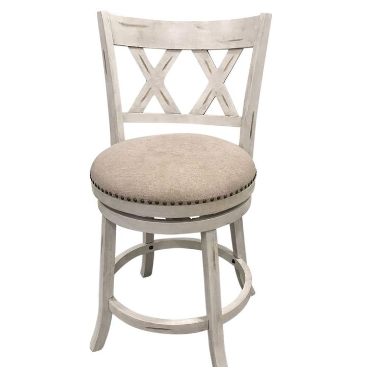 Carolina Living Sussex Deluxe Swivel Barstool - Set of 2 - Sand - Beige Upholstery