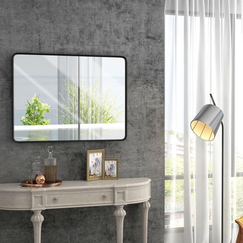 30 x 22 Inch Wall Mirror Aluminum Frame Rectangular Wall Mirrors for Bathroom