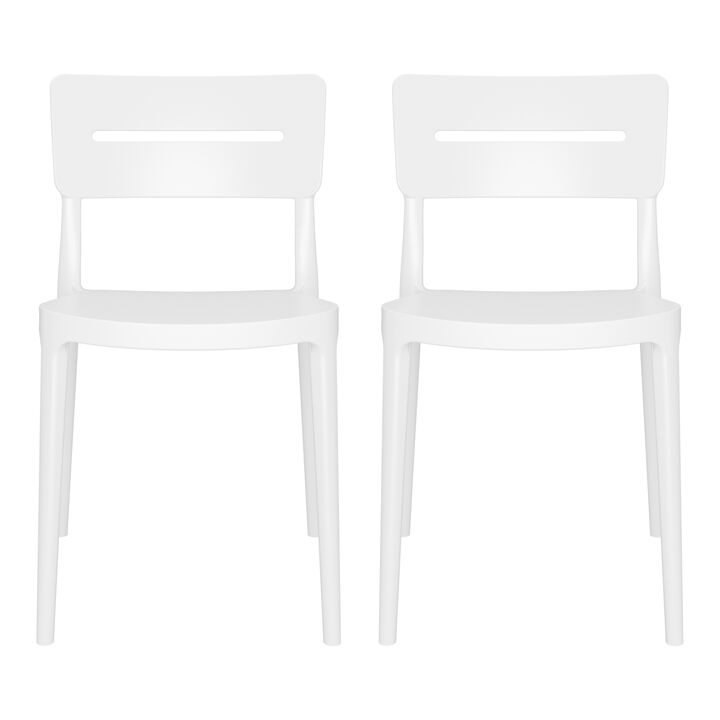 WestinTrends Outdoor Modern Stackable Plastic Patio Dining Chairs (Set of 2)