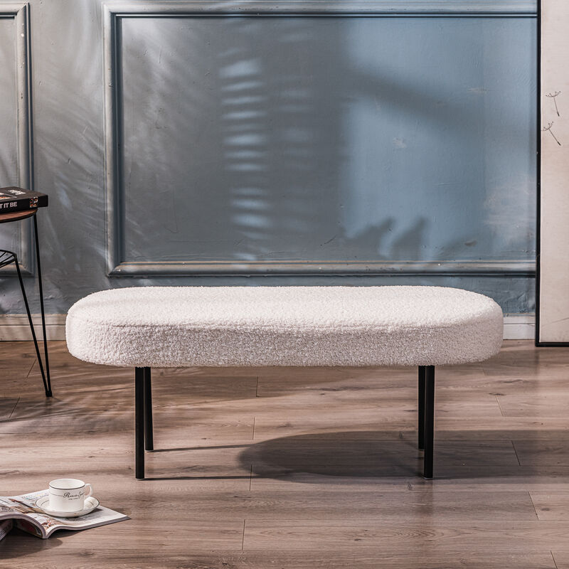 Scandinavian Design Bench with Metal Legs