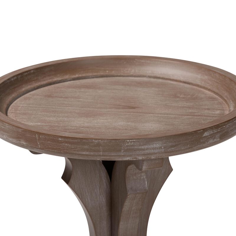 Baxton Studio Westlyn French Country Antique Brown Wood End Table