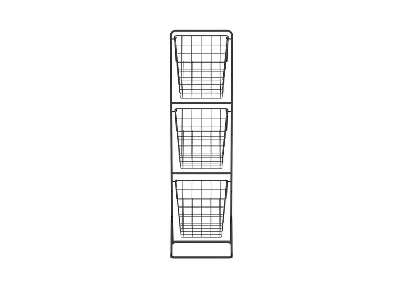 Oceanstar 3-Tier Metal Wire Storage Basket Stand with Removable Baskets – Black