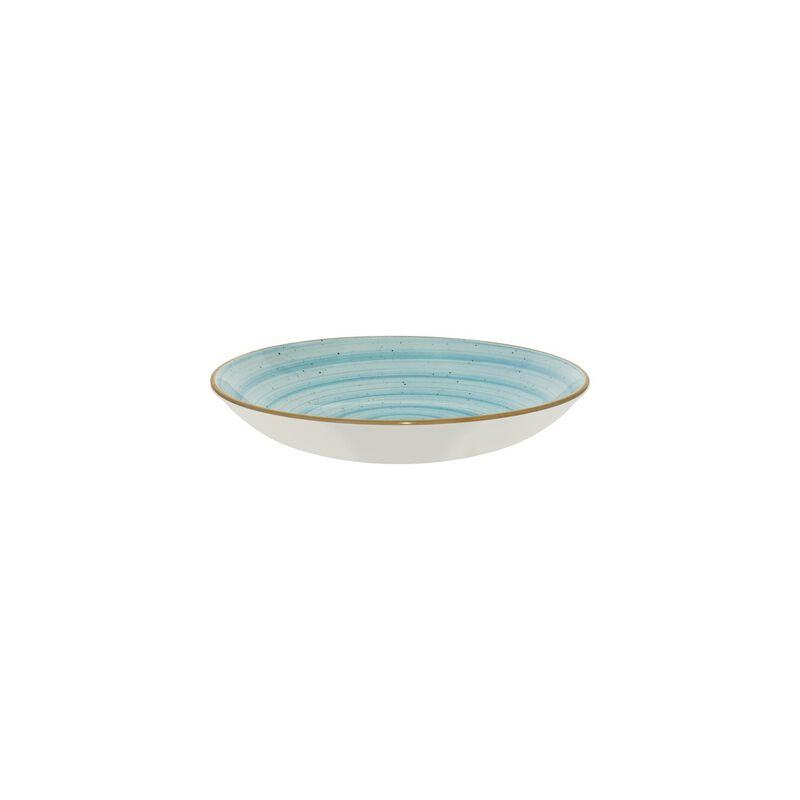Aqua dia.10" h:2" 44 oz. Round Blue Porcelain Bowl (Set of 2)