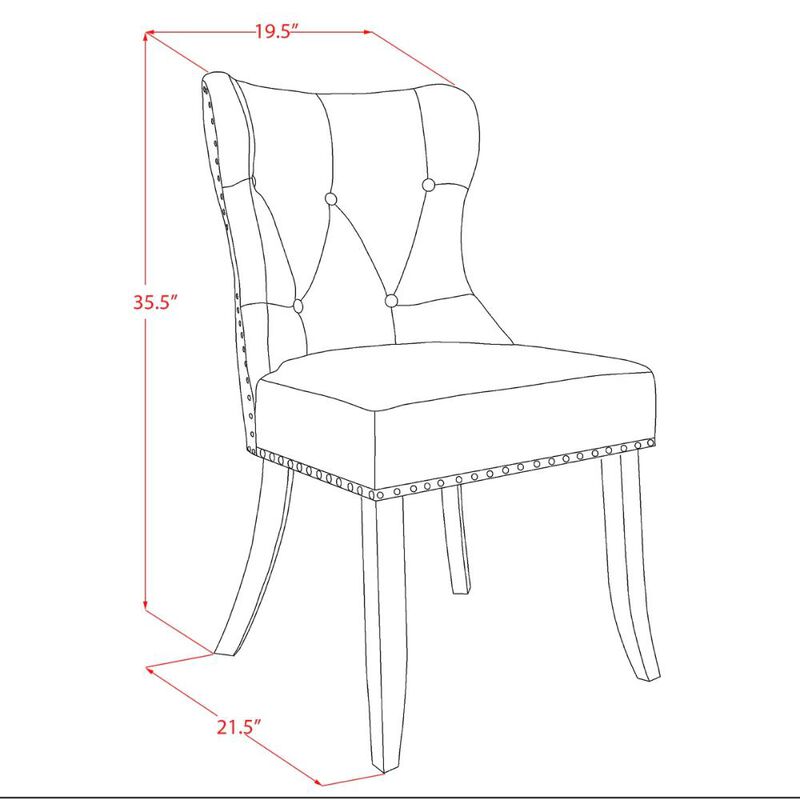 East West Furniture - Set of 2 - Dining Room Chair- Upholstered Dining Chairs Includes Wirebrushed Black Wooden Frame with Coffee Linen Fabric Seat with Nail Head and Button Tufted Back