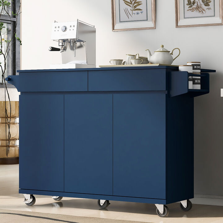 Merax Kitchen Island with Drop Leaf and Spice Rack