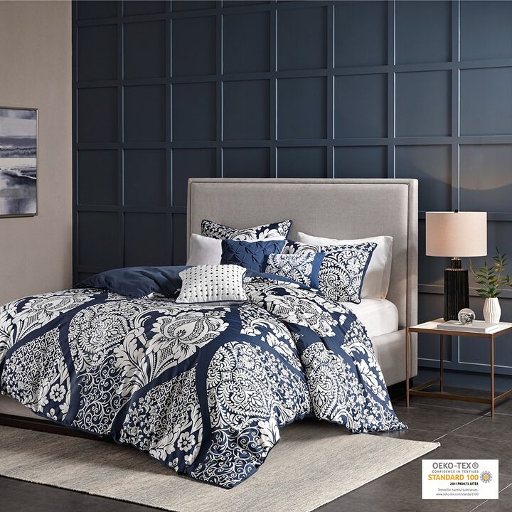 Gracie Mills Muriel Damask Delight 6-Piece Duvet Cover Set