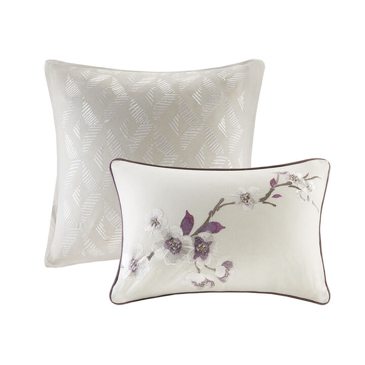 Gracie Mills Isaac 200 TC 8-Piece Floral Cotton Sateen Comforter Set