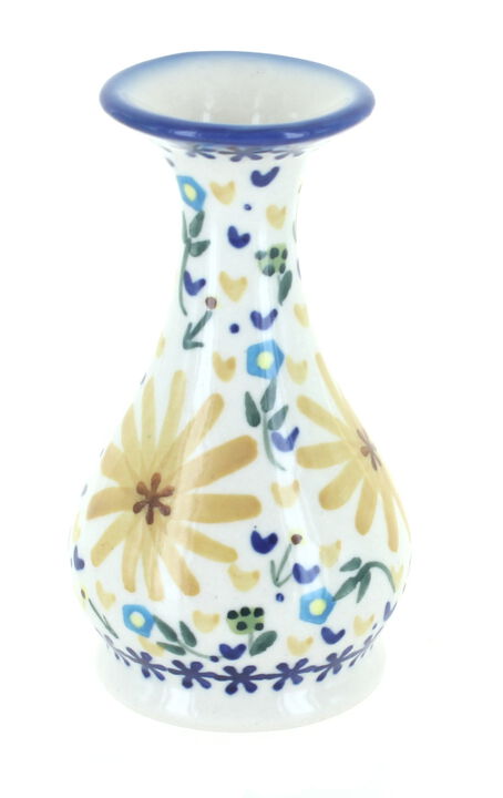 Blue Rose Polish Pottery Lavender Fields Bud Vase