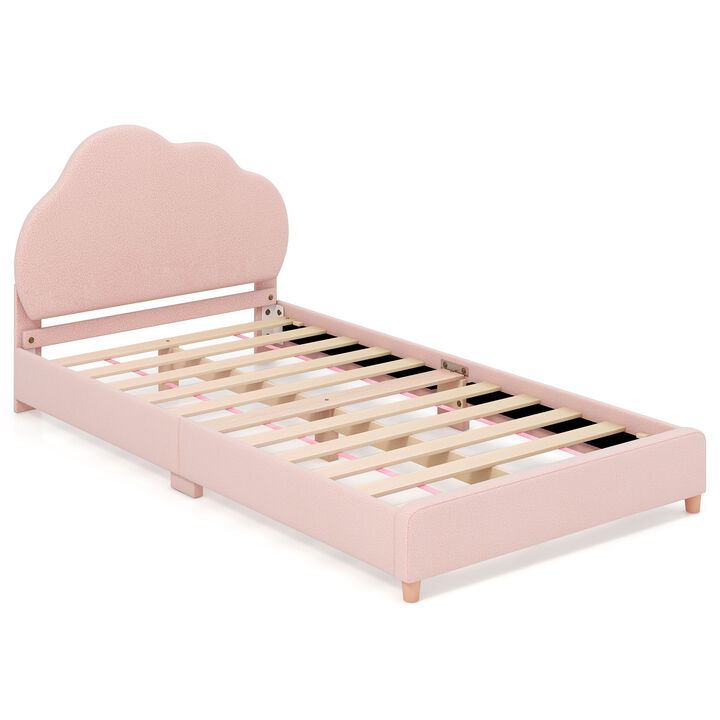 Height-Adjustable Headboard Bed Frame with Sturdy Wooden Slats, Modern Platform Design for Comfort and Support