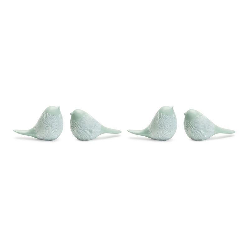 Set of 4 Bird Figurines Decorative Garden or Home Decor Accents