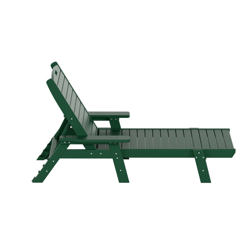 WestinTrends Adirondack Outdoor Chaise Lounge with Side Table Set