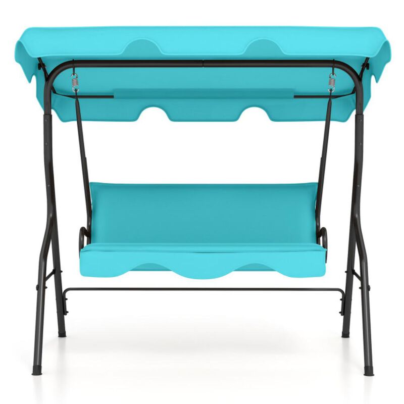 Hivvago 3 Seat Outdoor Patio Canopy Swing with Cushioned Steel Frame