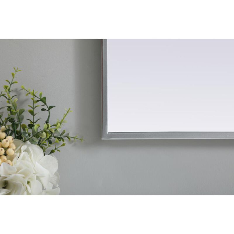 Elegant Decor Metal Frame Arch Mirror 30x36 Inch in Silver