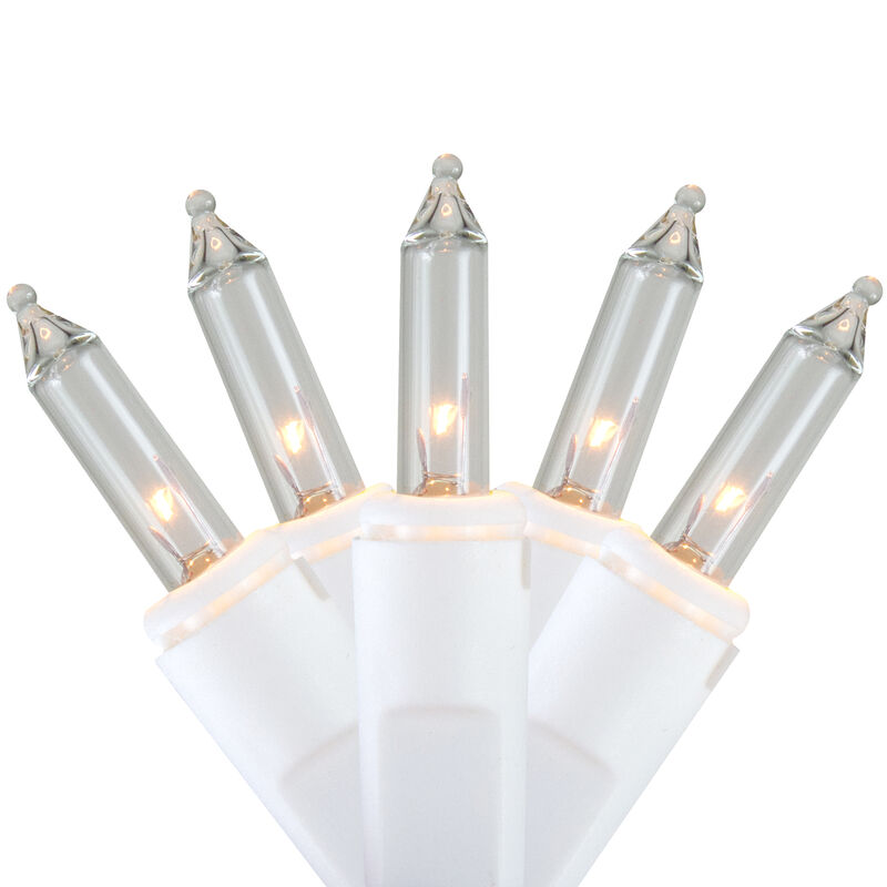 300 Count Clear Mini Icicle Christmas Lights  18ft White Wire