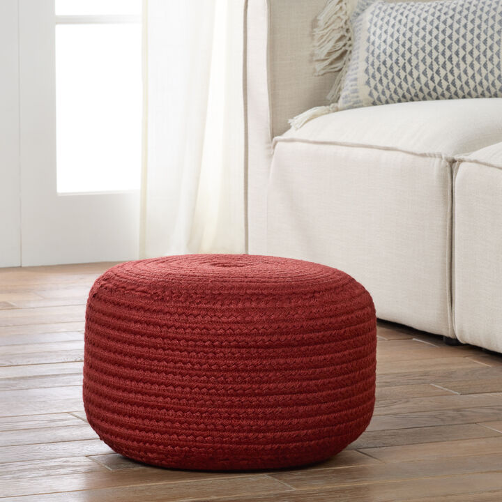 Saba Solar Pouf in Red Dahlia
