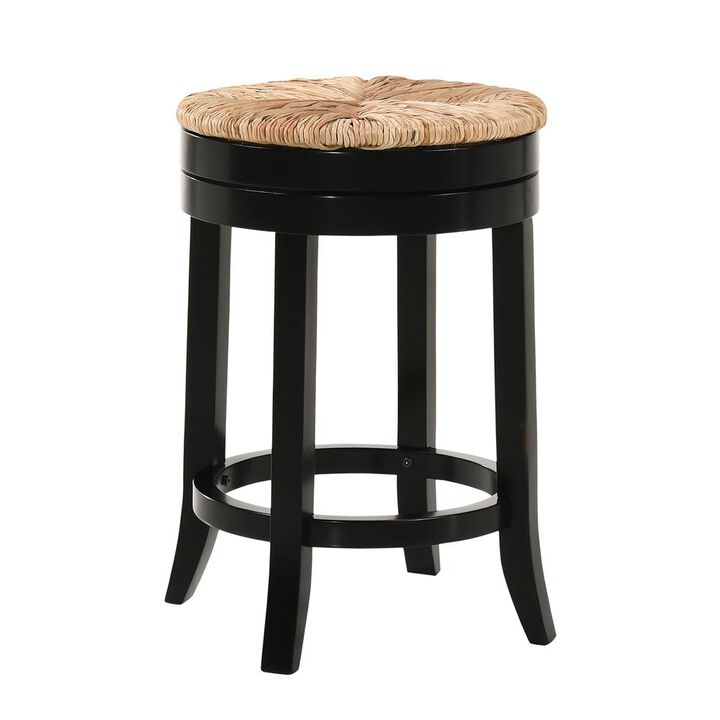 Carolina Living Irving 24 Swivel Rush Seat Counter Stool - Antique Black