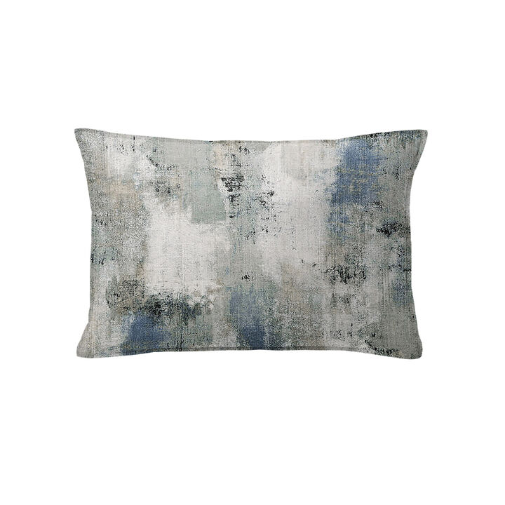6ix Tailors Fine Linens Thiago Linen Dark Denim Blue Decorative Throw Pillows