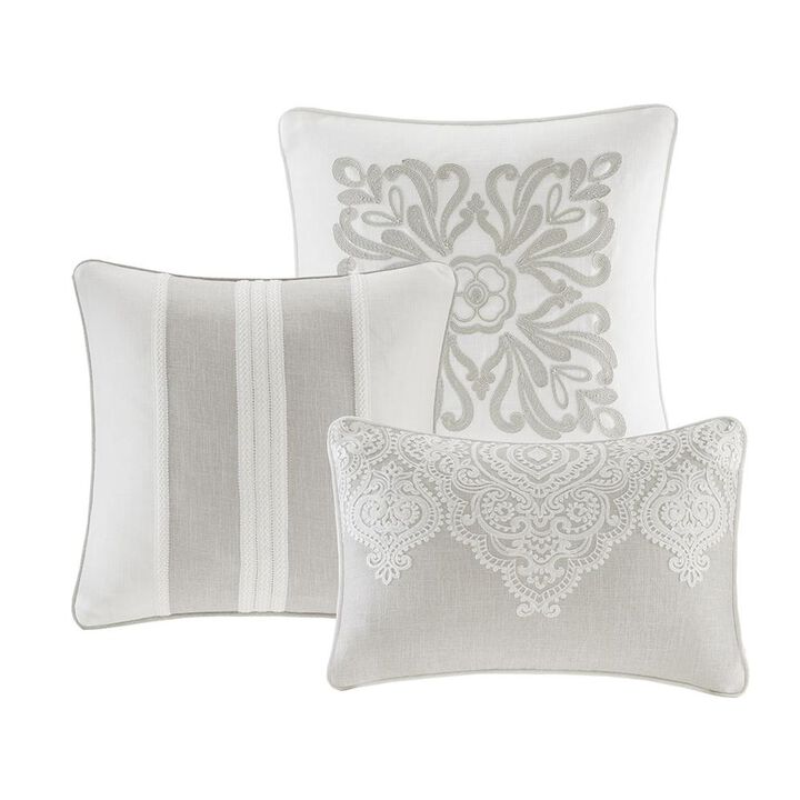 Belen Kox Natural Chain Stitch Embroidery 8pcs Comforter Set, Belen Kox