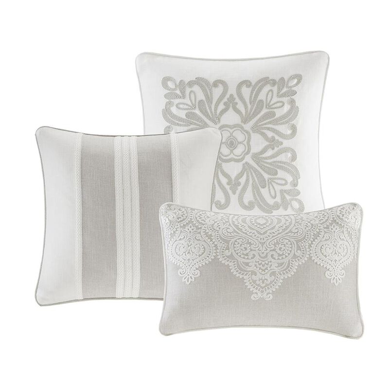 Belen Kox Natural Chain Stitch Embroidery 8pcs Comforter Set, Belen Kox