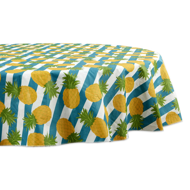 70" Round Pineapple Vinyl Tablecloth